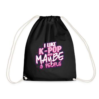 K-Pop Music - Drawstring Bag - black - Front