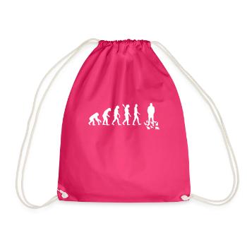 Taube - Evolution des Menschen / Darwin - Turnbeutel - Fuchsia - Vorne