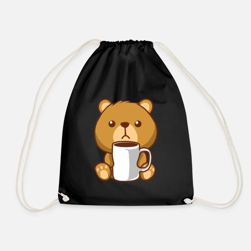 Braunbär Bär Kaffee Bärchen - Turnbeutel - Schwarz