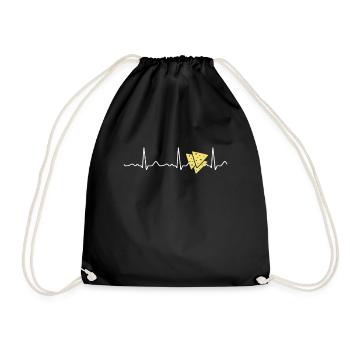 Nacho - ligne cardiaque, rythme cardiaque, pouls, électrocardiogramme, cœur - Sac de sport léger - noir - Devant