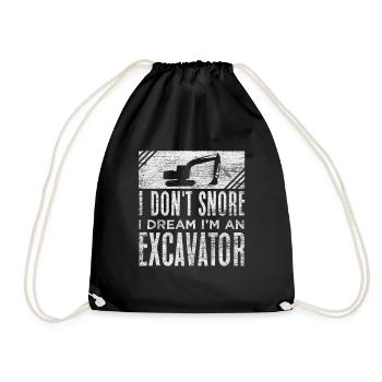 Excavator - Drawstring Bag - black - Front