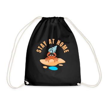 Stay At Home world champion crab hermit hermit - Drawstring Bag - black - Front