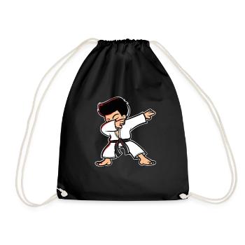 Karate Taekwondo Dabbing Junge Lustig Dab - Turnbeutel - Schwarz - Vorne