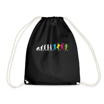 Aerobics / Dancing - Human Evolution / Darwin - Drawstring Bag - black - Front