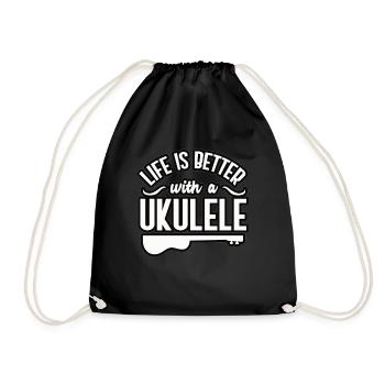 Ukulele - Turnbeutel - Schwarz - Vorne