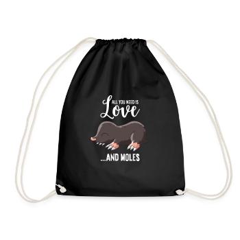 Maulwurf - All you need is love and moles - Turnbeutel - Schwarz - Vorne