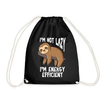 Sloths Are Not Lazy Funny Sloths - Drawstring Bag - black - Front
