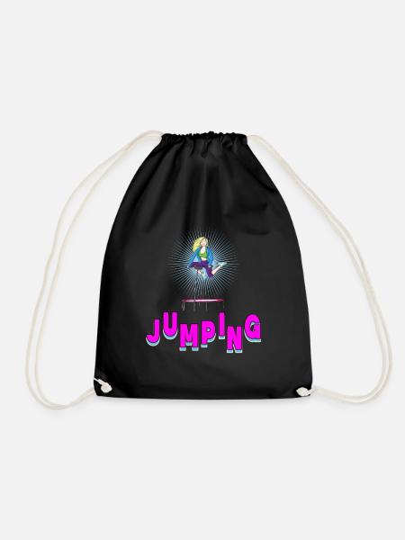Jumping Trampolin Jumpstyle Hüpfen Sport - Turnbeutel - Schwarz