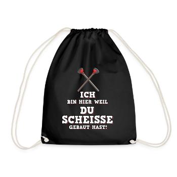 Sanitär Abwasser Pömpel Klempner - Turnbeutel - Schwarz - Vorne