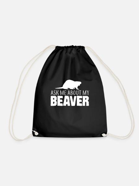 beaver - Drawstring Bag - black