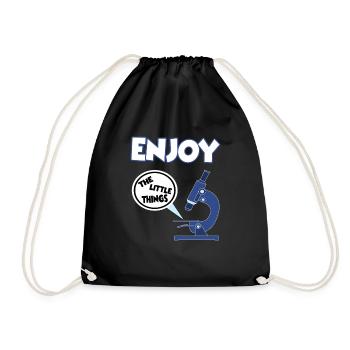 Funny microbiology - enjoy the little things - Drawstring Bag - black - Front
