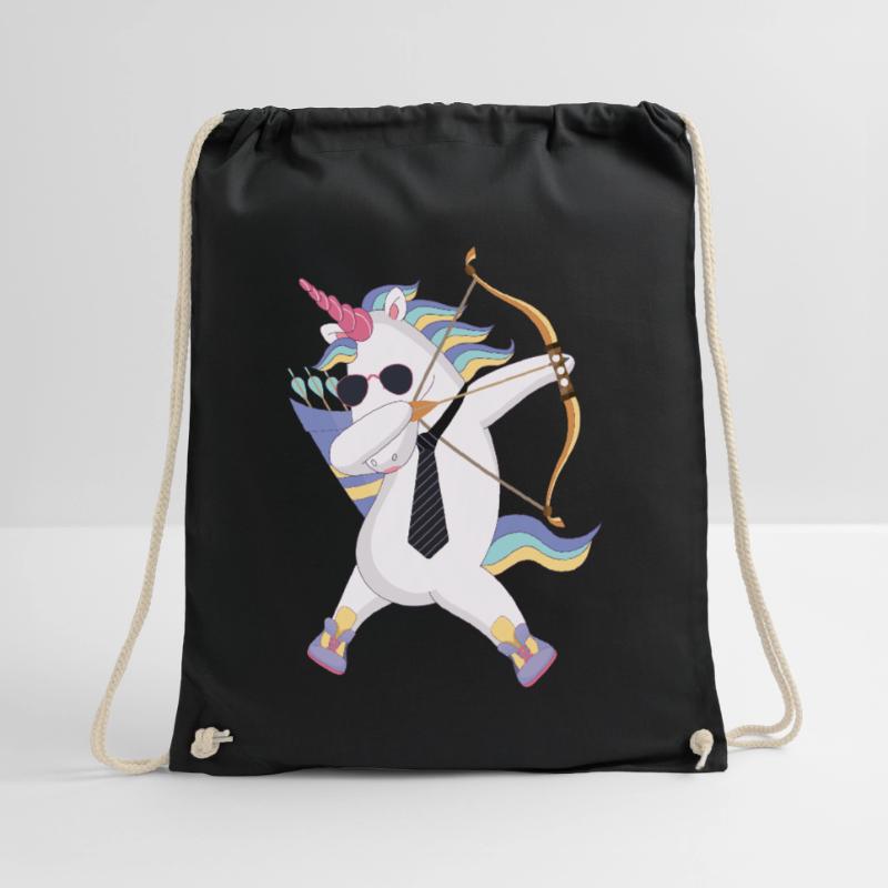 Dabbing Unicorn mit Pfeil und Bogen Geschenk Turnbeutel