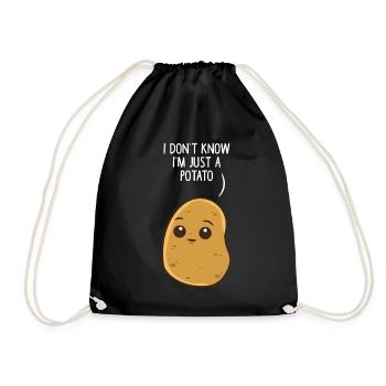 I Don't Know I'm Just A Potato - Drawstring Bag - black - Front