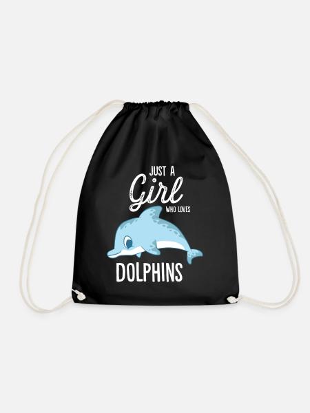 Nur Ein Mädchen das Delfine Liebt Delfin Mädchen - Turnbeutel - Schwarz
