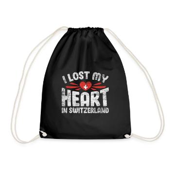 Switzerland - Drawstring Bag - black - Front