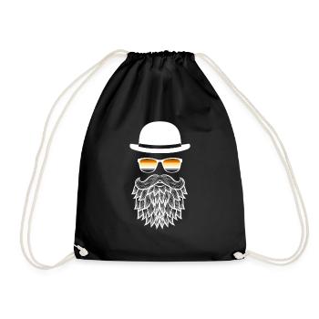 Bear Hipster - CSD Bears Community gay bears - Drawstring Bag - black - Front