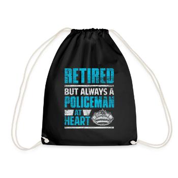 Police pensioner cop retirement - Drawstring Bag - black - Front
