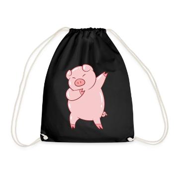 Dabbing Pig Dabbendes Porc ferme enfants - Sac de sport léger - noir - Devant