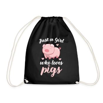 Juste une fille le cochon aime la ferme - Sac de sport léger - noir - Devant