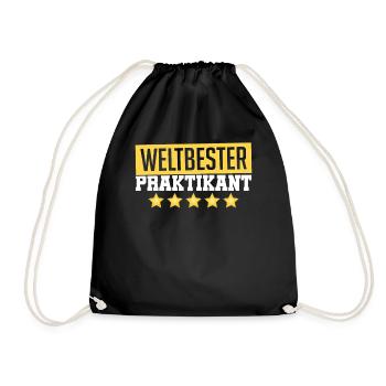Bester Praktikant Praktikum Praktikanten Geschenk - Turnbeutel - Schwarz - Vorne