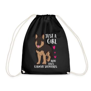 Just A Girl Who Loves German Shepherds - Drawstring Bag - black - Front
