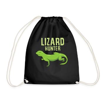 Funny Lizard Hunter Love Lizards - Drawstring Bag - black - Front
