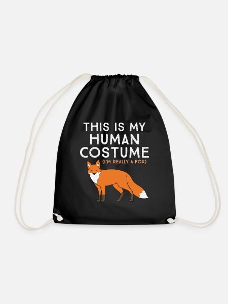 Das Ist Mein Menschen Kostüm Ich Bin Ein Fuchs - Turnbeutel - Schwarz