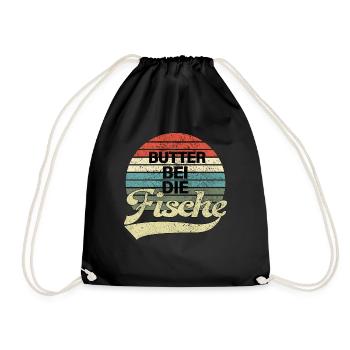 Butter with the fish - North German Low German - Drawstring Bag - black - Front