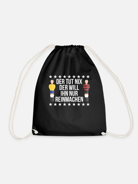 Tischkicker Tischfußball Tischfußballer Geschenk - Turnbeutel - Schwarz