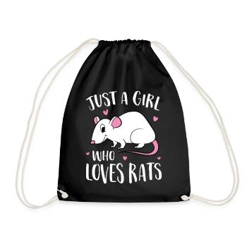 Just A Girl Who Loves Rats - Drawstring Bag - black - Front