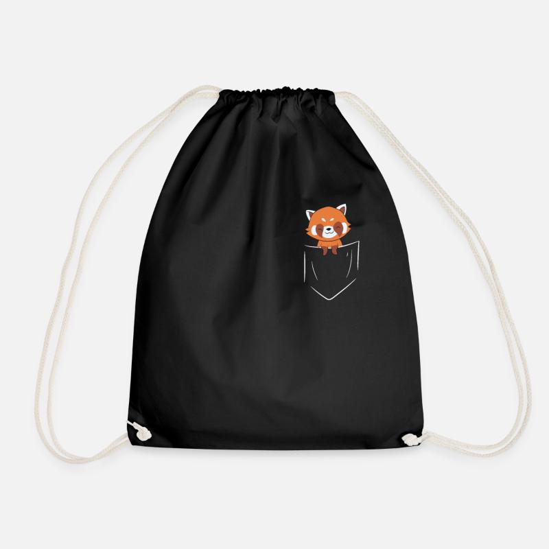 Roter Panda In der Tasche Red Panda T-Shirt - Turnbeutel - Schwarz