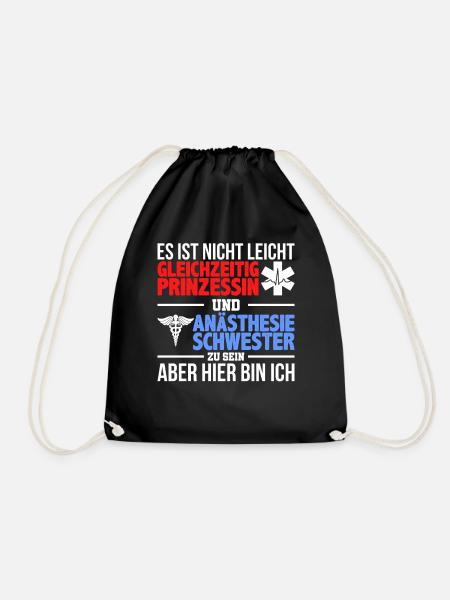 Anästhesie Pflegekraft Krankenpflege Geschenk - Turnbeutel - Schwarz