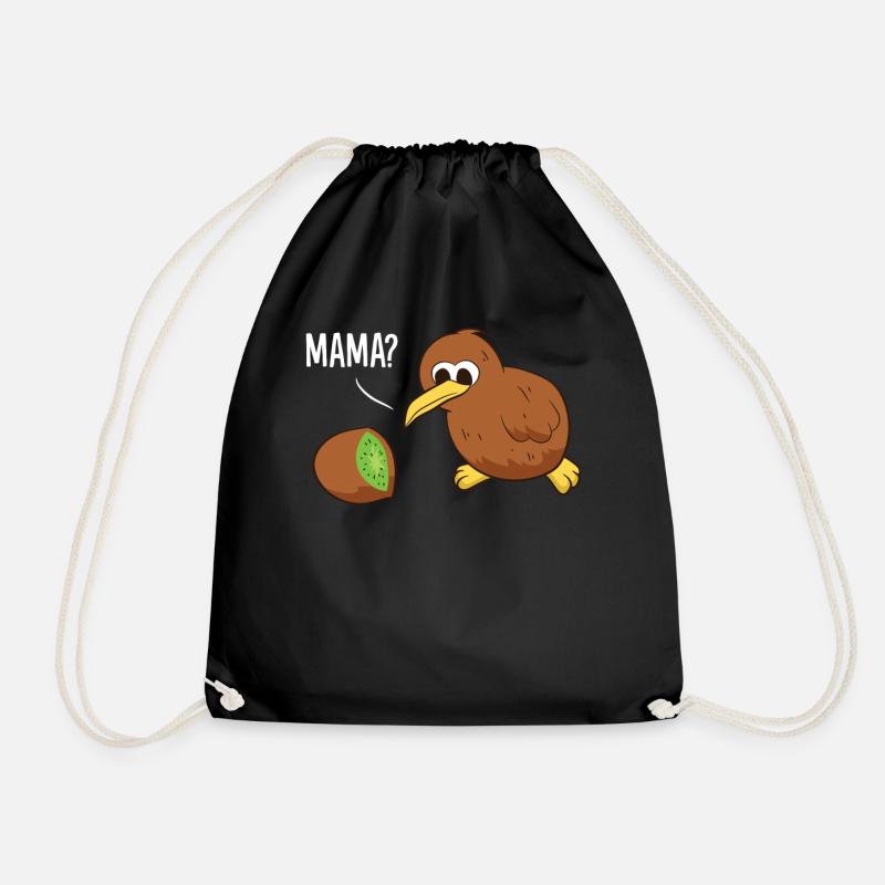 Funny Kiwi Bird Kiwi Fruit Kiwi - Drawstring Bag - black