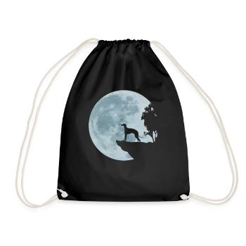 Whippet Greyhound Galgo Podenco Gift - Drawstring Bag - black - Front