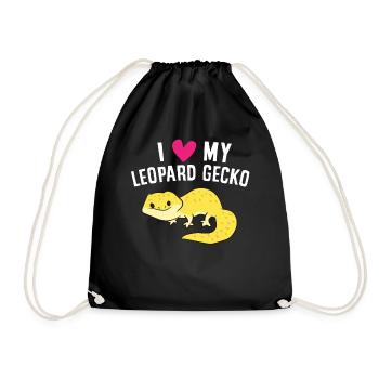 Ich liebe meinen Leoparden Gecko - Turnbeutel - Schwarz - Vorne