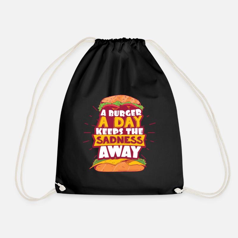Burger - Drawstring Bag - black