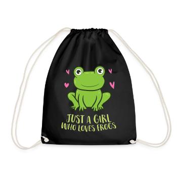 Une fille La grenouille aime la grenouille - Sac de sport léger - noir - Devant