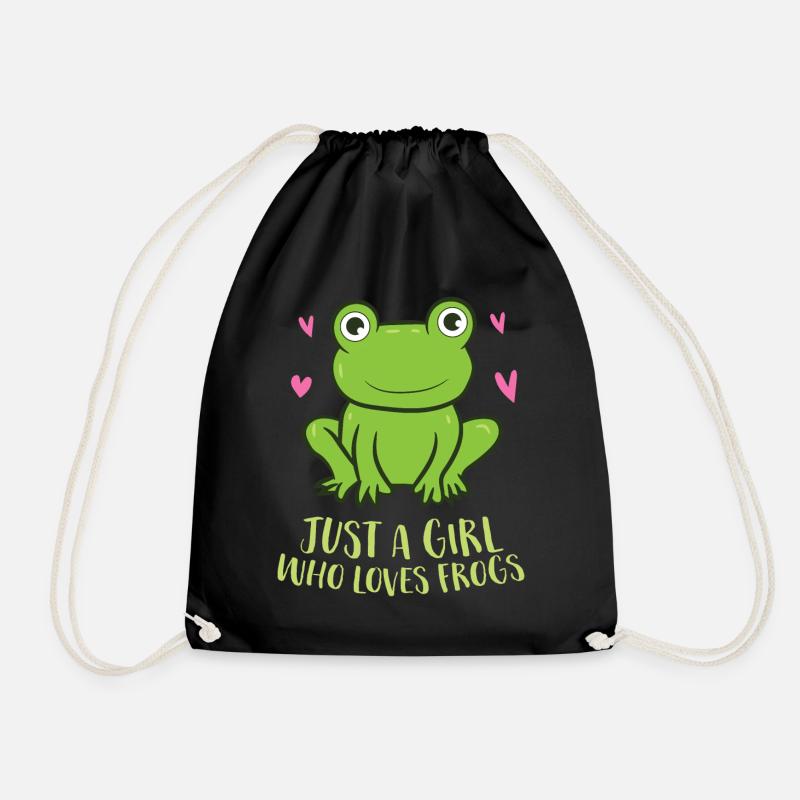 Nur Ein Mädchen Das Frösche Liebt Süßer Frosch - Turnbeutel - Schwarz