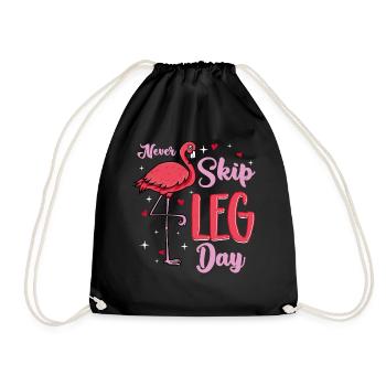 Flamingo Trainier Die Beine Fitness Flamingo - Turnbeutel - Schwarz - Vorne