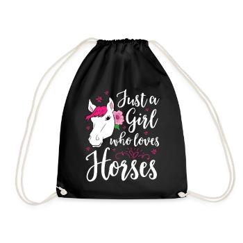 Chevaux filles chevaux équitation cheval amour - Sac de sport léger - noir - Devant