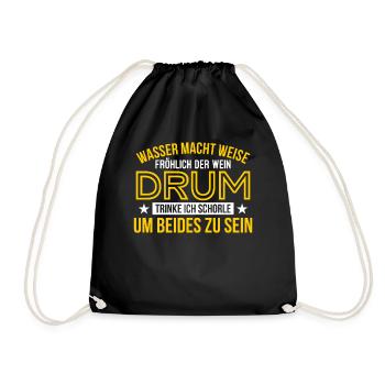 Dubbeglas Schorle Pfalz Geschenk - Turnbeutel - Schwarz - Vorne