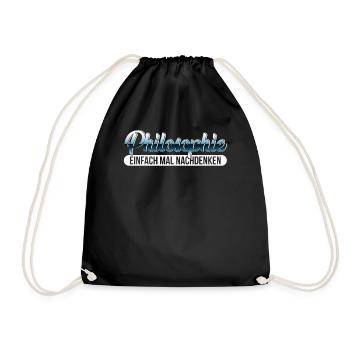 Philosophie Philosoph Philosophen Geschenk - Turnbeutel - Schwarz - Vorne