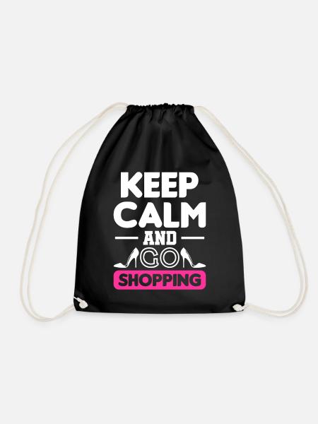 Shopping shopping gift shopping - Drawstring Bag - black