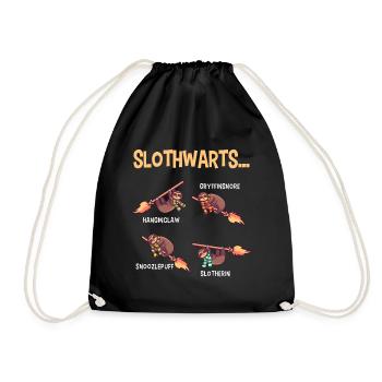 Sloth magician witches halloween sloth gift - Drawstring Bag - black - Front