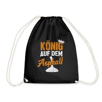 Eisstock Herzschlag Stocksport Stockschießen - Turnbeutel - Schwarz - Vorne
