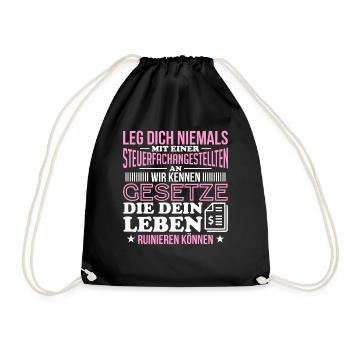 Steuerfachangestellte Steuerberaterin Geschenk - Turnbeutel - Schwarz - Vorne