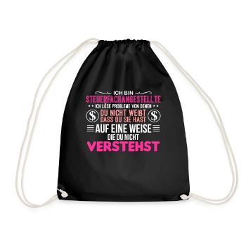 Steuerfachangestellte Steuerfachwirt Geschenk - Turnbeutel - Schwarz - Vorne