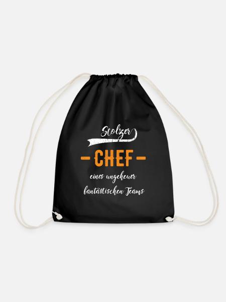 Stolzer Chef Chefität Geschenkidee Chefe Boss - Turnbeutel - Schwarz