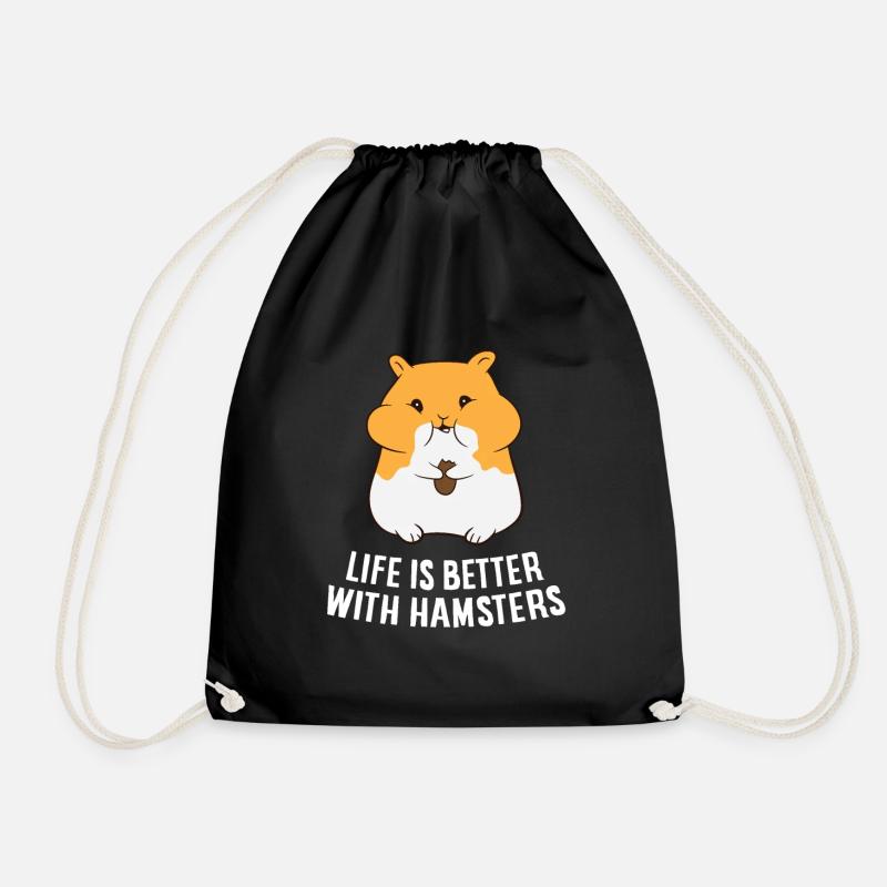 Mit einem Hamster ist das Leben besser Liebe - Turnbeutel - Schwarz