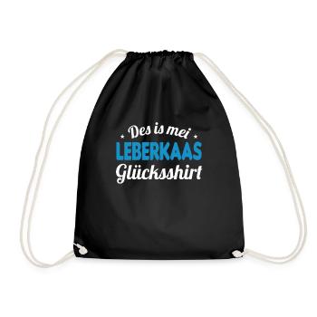 Leberkäs Leberkäse Leberkas Zefix Geschenk - Turnbeutel - Schwarz - Vorne